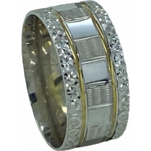 New Gold Model Plaids 925 Silver Female Wedding Ring