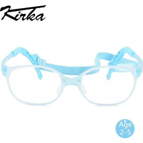 Kirka Girls Optical Glasses Frame Blue Kids Fashion Eyeglasses Frames Child Eyewear With Flexiable Size