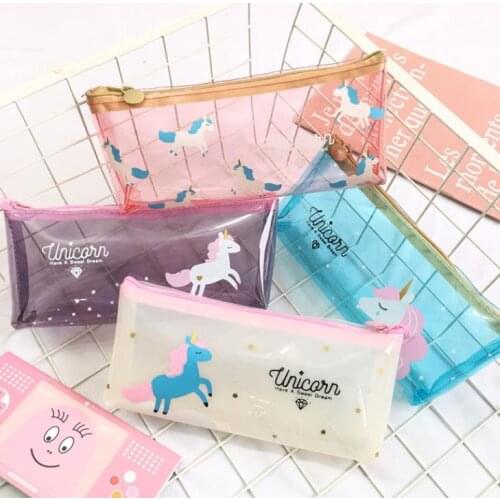 Unicorn Pencil Case Bag School Office Supplies Kawaii Stationery Student Schoosl Cute Pencils Box Pen Bags SN1045