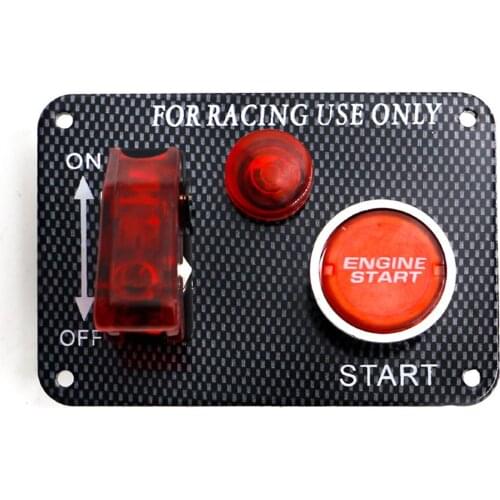 Racing Car Toggle Ignition Switch Panel Engine Start Push Button with Red LED