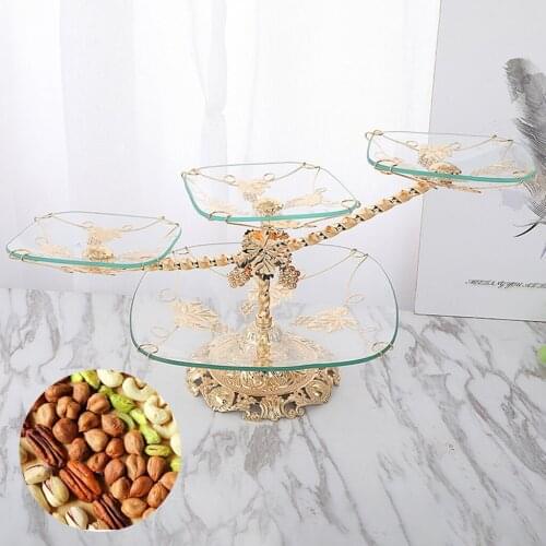Fruit Cake Tray Snack Rack Tray Dessert Cake Stand Storage Holder Multi Tier Tempered Glass Party Home Wedding Decoration
