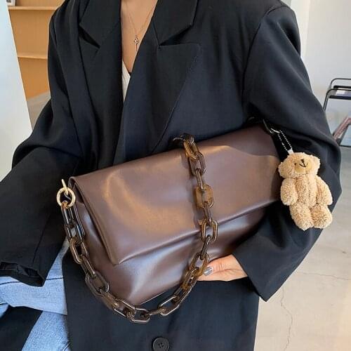Luxury Pu Leather Chain Handbags Women Shoulder Bags High Quality Ladies Purse Crossbody Bag Designer Casual Tote Messenger Bags