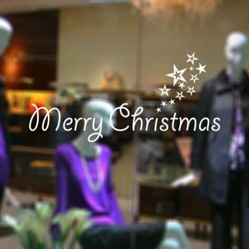 Christmas Removable Home Vinyl Window Wall Stickers Decal merry christmas decoration 43x21cm cp1798