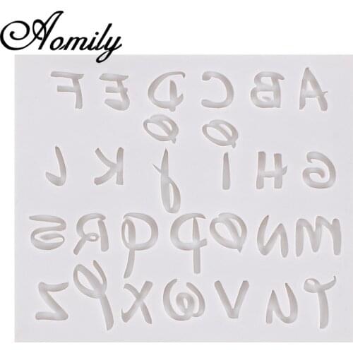 Aomily Uppercase Letter Silicone Mold Fondant Molds Chocolate Candy Biscuits Moulds DIY Cake Molds Baking Accessories Bakeware