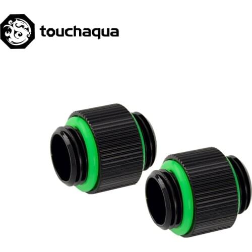 2PCS Bitspower Touchaqua Dual G1/4" Connector Fittings, Standard Nipple Black ,Silver,TA-F08