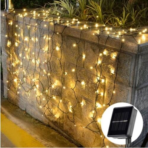 Led Solar Fairy Lights Outdoor Waterproof Street Garland Houses Christmas Garden Decorations String Light String white warm whi