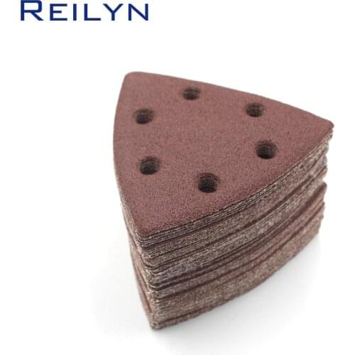 90x90x90mm triangle 6-hole sand paper polishing pad self-adhesive loop backing polishing disc for angle grinder