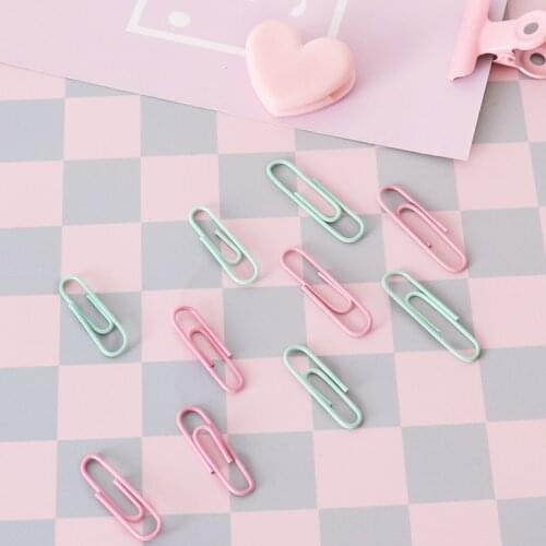 TUTU free shipping 50pcs / 28mm 32mm candy color Paper Clips And Pins Vinyl Paint New Ticket Holder Stationery H0436