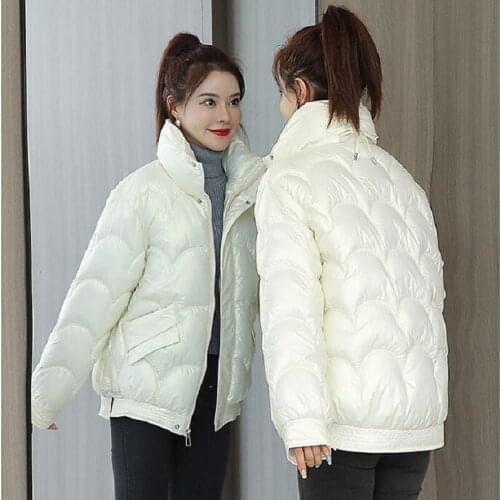 TYJTJY 2021 New Fashion Women Winter Jacket Parkas Short Slim Stand Collar Casual Waterproof Warm Autumn Winter Coat Female