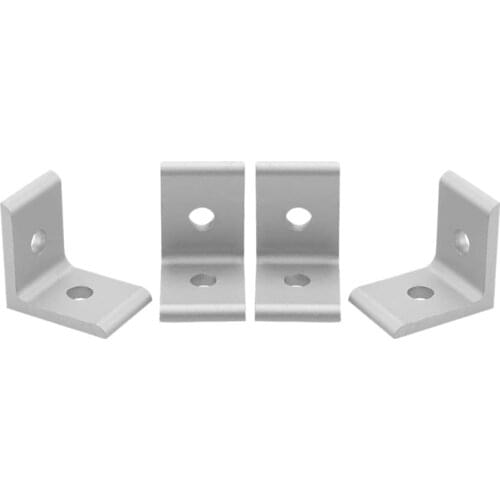 4 Pcs L Corner Bracket, Connector Corner Angle Bracket Connection Joint For Aluminum Profile (Silver)