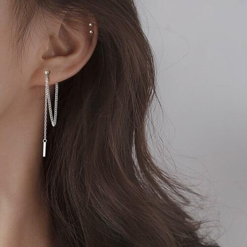 Drop Earrings Tassel Chain For Women Geometric Fashion Design Creative Charm Punk Cute Simple Jewelry Lady Jewelry Gift BOYULIGE