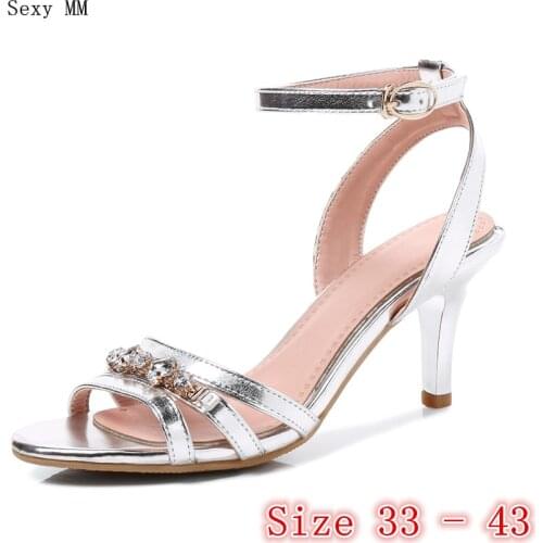 Peep Toe Women High Heel Sandals Shoes Woman High Heels Gladiator Sandals Pumps Small Plus Size 33 - 40 41 42 43