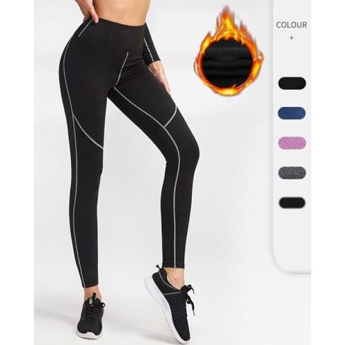 Womens autumn and winter plus velvet trousers PRO high-waist yoga running fitness pants tight-fitting stretch sports trousers