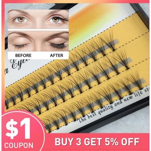 1Set 6/8/9/10/11/12/14mm 3D Individual Fake Lashes Strip False Eyelashes Extension Wimper Permanent Soft Light False Eyelash