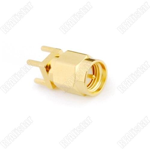 10 Pieces SMA Male Plug Thru Hole Connector Vertical PCB Mount Straight Adapter
