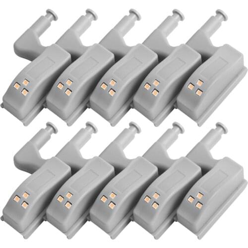 10pcs LED Inner Hinge Lamp Under Cabinet Light Universal Wardrobe Sensor Light Cupboard Closet Home Kitchen Bedroom Night Light