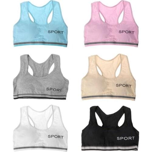 2pc/lot Teenae Girls UNderwear Cotton Sport Puberty Bar for Young Student Training Bra 9-14 Years
