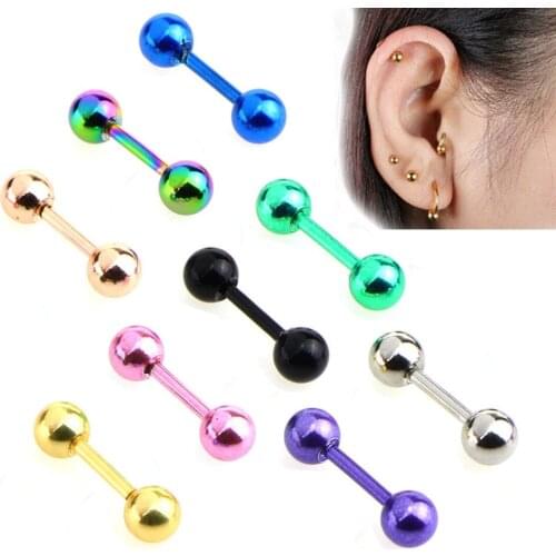 20pcs/lot Surgical Steel Ear Bone Studs Jewelry 16G Barbell Labret Lip Piercing Ring Screw Nose Percing Bijoux ear plugs tragus