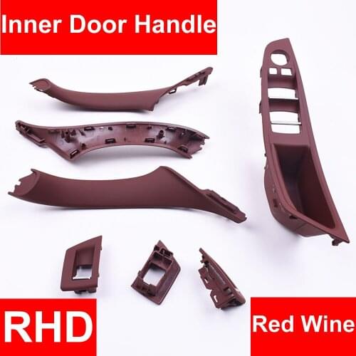 4/7PCS Right Hand Drive RHD For BMW 5 series F10 F11 520 525 Wine Car Interior Door Handle Inner Panel Pull Trim Cover Armrest