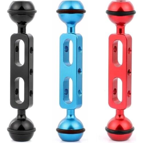 5.1 inch 13cm Aluminum Alloy Dual Balls Arm for Underwater Diving Torch / Video Light, Ball Diameter: 1inch /2.54cm