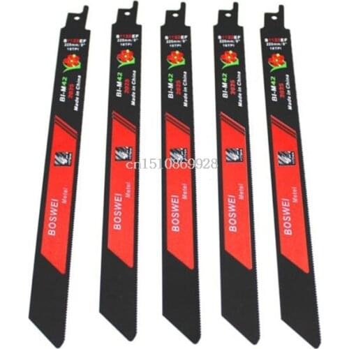 5pcs 225mm Reciprocating Quick Sabre Saw Blades Cutting Metal Woodworking Tool