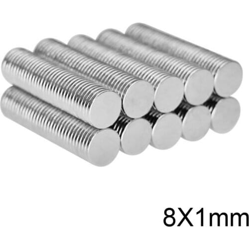 50~1200PCS 8x1 mm Powerful Strong Magnetic Magnet 8mmx1mm Permanent Neodymium Magnet disc 8x1mm Fridge Small Round Magnet 8*1 mm