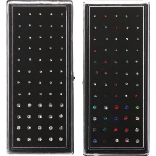 60 pcs / set Crystal Rhinestone Nose Ring Fashion Body Jewelry Nose Studs Piercing In Nose Stainless Steel Stud Stainless Steel