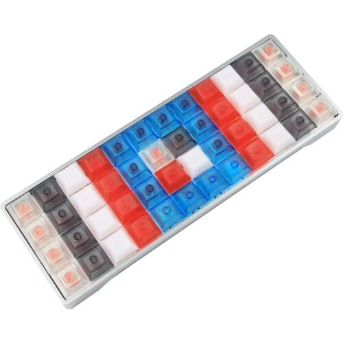 800-Pack YMDK Blank DSA 1u Keycap 1.4mm ABS Transparent For MX Switches Keyboard