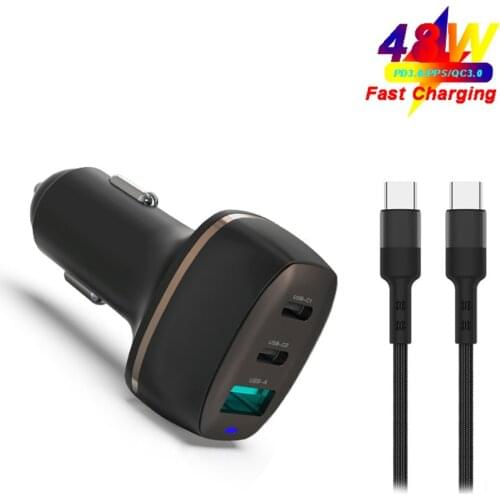 48W PPS PD Fast Car Charger For SAMSUNG Note 20 Ultra S20 Plus Note 10+ S10 5G PD Quick Charge For iPhone 12 Pro Max QC4.0 3.0