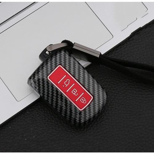 Carbon Fiber Car Key Case For Toyota Camry 2012 2.5v 2.5g 2.5s 2/3/4 Buttons Smart Remote Fob Cover Keychain Auto Bag