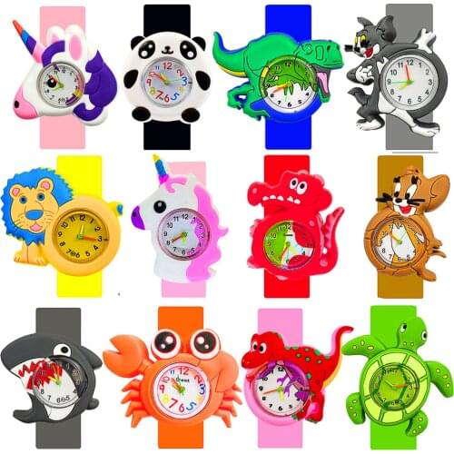 Manufacturers Wholesale Kids Watches Cartoon Dinosaur Pony Children Watch Clasp Circle Baby Toys Boys Girls Watch Gift Clock