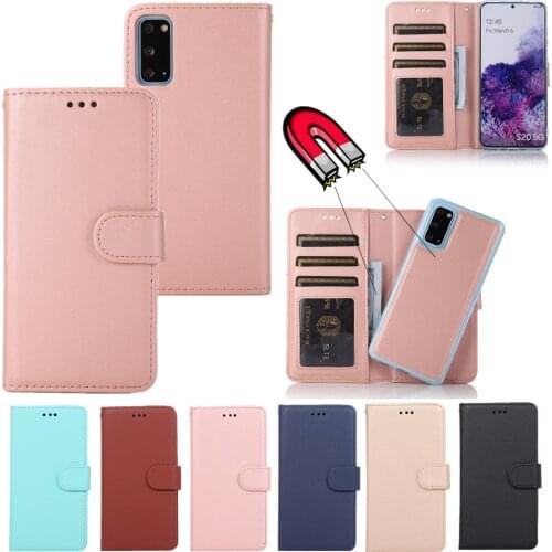For Samsung Galaxy S21 Ultra S20 Plus S10e Note 20 10 Removable Case Flip Leather Magnetic 2in1 Full Protection Cover for S8 S9