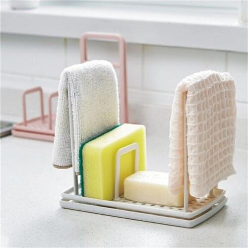 Punch Free Countertop Storage Rack Kitchen Rag Hanger Sink Dishcloth Sponge Drain Practical Pool Rack