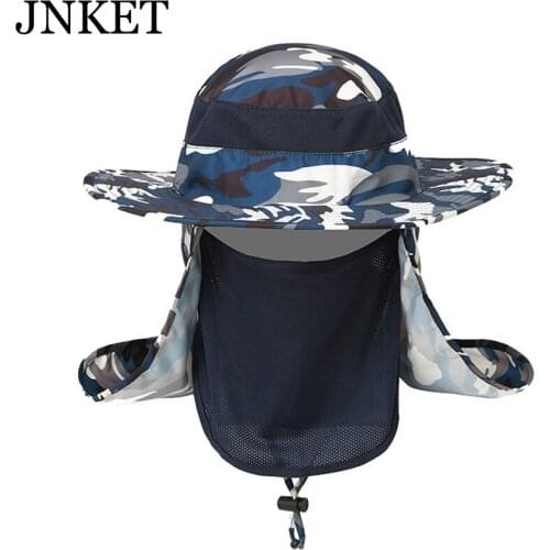 JNKET New Camouflage Unisex Outdoor Climbing Fishing Cap Uv Protection Breathable Sun Hat Fisherman Hat