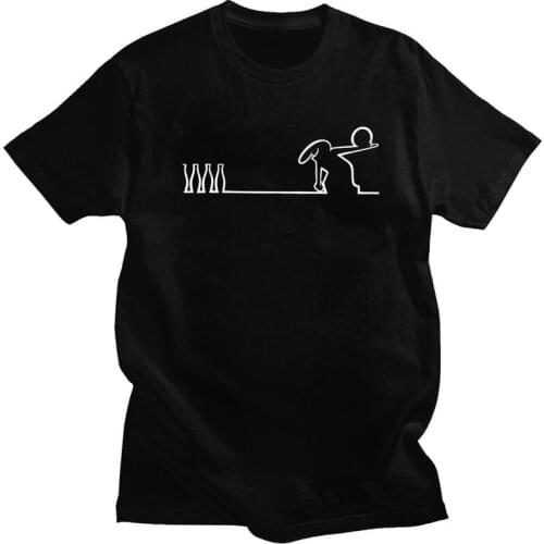 Classic Funny La Linea Bowling Ball T Shirts Men Short Sleeved Animation Comedy T-shirts Casual Tee Tops Cotton Oversized Tshirt