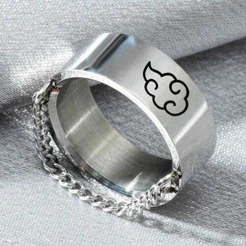 Anime Cosplay Cloud Rings Japanese Style Animation Cosplay Ring Stainless Steel Jewelry Titanium Steel Mens Rings
