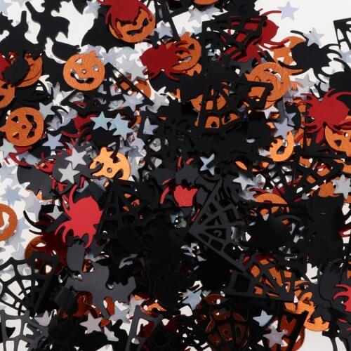 Creative Table Confetti, Halloween Theme Party Toy Decorations for Home House Decoration (15g, Black + Orange)