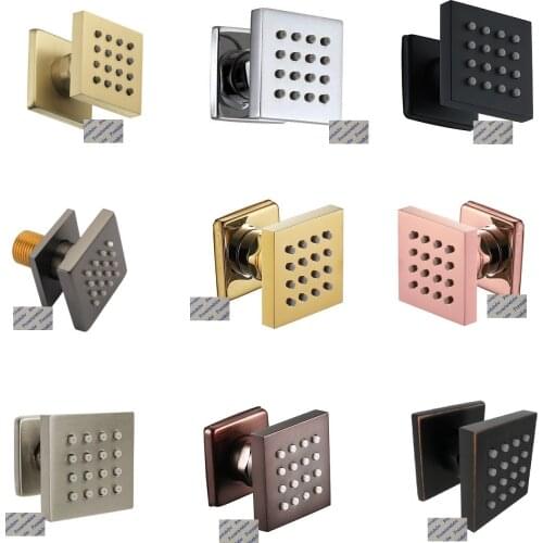 Wall Mount Rotatable Direction Adjustment Brass Shower Body Jet Massage Spray Rainfall Recessed Square Round Antique Rob Color