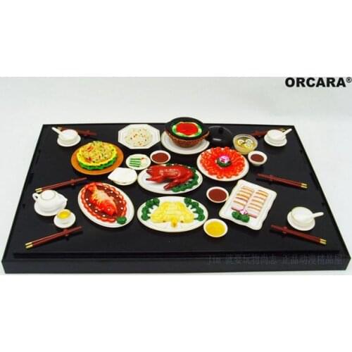 Mini pvc figure Chinese cuisine simulation miniature model scene