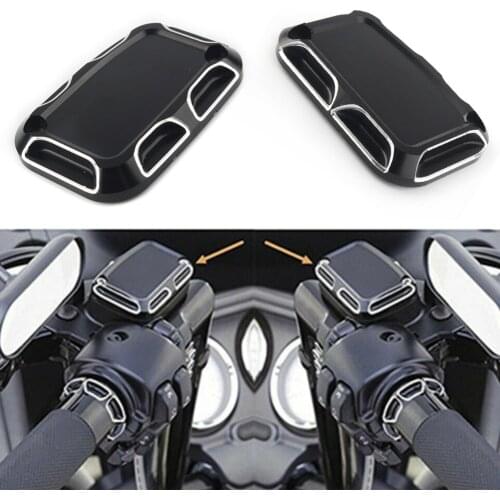 Motorcycle CNC Brake Reservoir Master Cylinder Cover Aluminum For Harley Touring Road King Gliding Softail Dyna