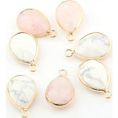 Natural Stone Quartze/White Turquoisee Pendants accessories Water drop shape DIY for Necklace or Jewelry Making size 20*14 mm