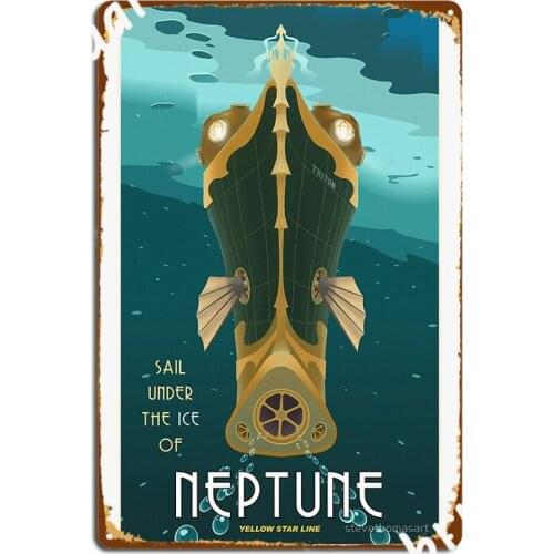 Neptune Travel Poster Metal Sign Cinema Kitchen Wall Decor Printing Garage Club Tin Sign Poster