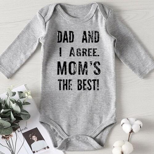 New Born Baby Items Clothing for Babies Long Sleeve Baby Clothes Newborn Boy Girl Bodysuits Mom Dad Printed Kids' Things