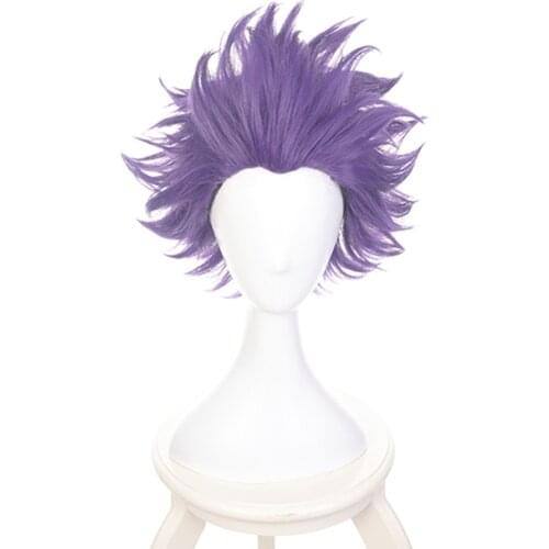 Boku No Hero Academia Shinsou Hitoshi Wig Cosplay Costume My Hero Academia Men Women Short Purple Hair Halloween Wigs