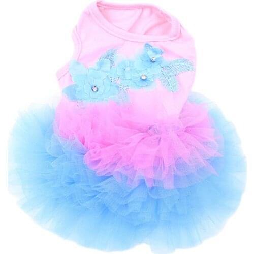 Dog Dress Cat Tutu Flowers Lace Design Pet Puppy Skirt Spring/Summer Clothes Apparel 5 sizes 3 Colours