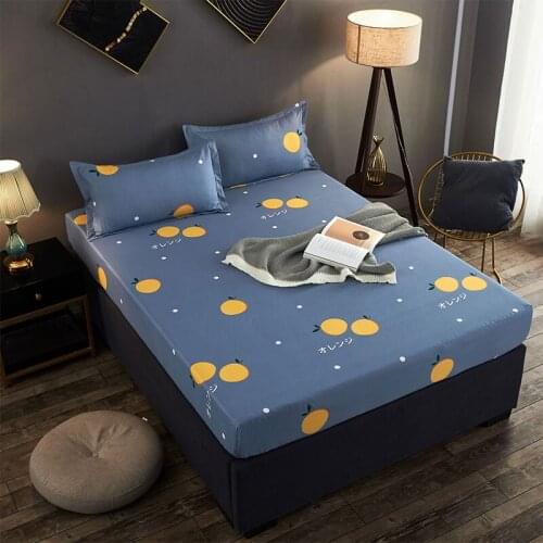 Drawstring Flat Sheet Polyester Cotton Material Skin-friendly Printed Sheets for Household Double Bed Home Textiles