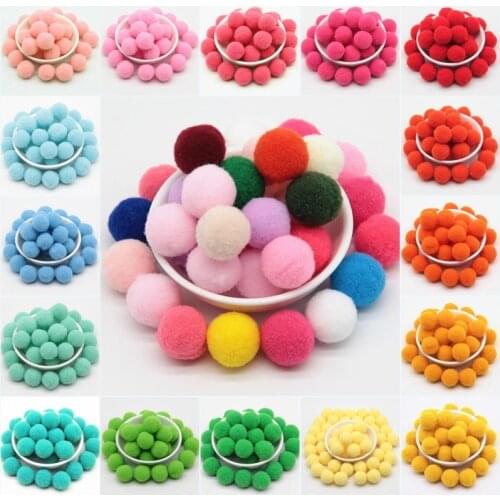 100pcs 20mm Pompoms Soft Round Shaped Pompones Fur Balls For Kids DIY Crafts Handwork Festival Garment Sewing Home Decoration