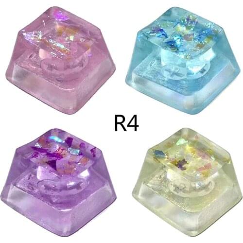 Handmade Customized OEM R4 Profile Resin Keycap for Cherry MX Switches Mechanical Keyboard RGB Translucent Resin Keycap