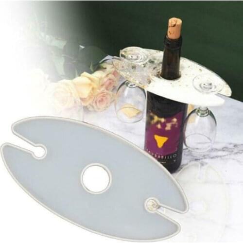 Silicone Wine Rack Resin Mold Glass Tray Epoxy Resin Mould Making Bottle Cup Holder Craft Tool xobw
