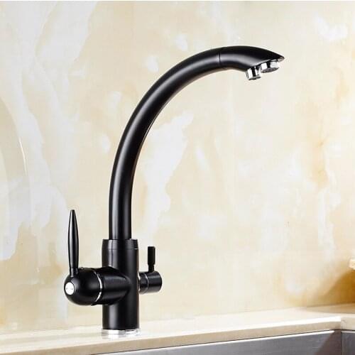 Kitchen Faucet Black/chrome/beige Kitchen Sink Faucets Brass Direct Drink Kitchen Sink Mixer Tap Hot/Cold Deck Mounted taps